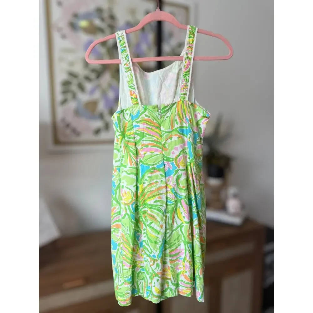 Lilly Pulitzer Fryer Elephant Ear Printed Shift Mini Dress Green Womens Size 2 - Picture 5 of 13